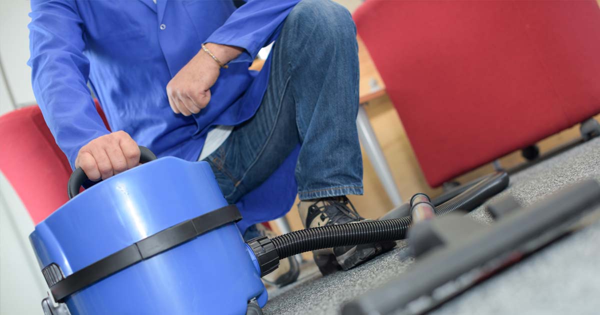 A cleaner with a vacuum cleaner
